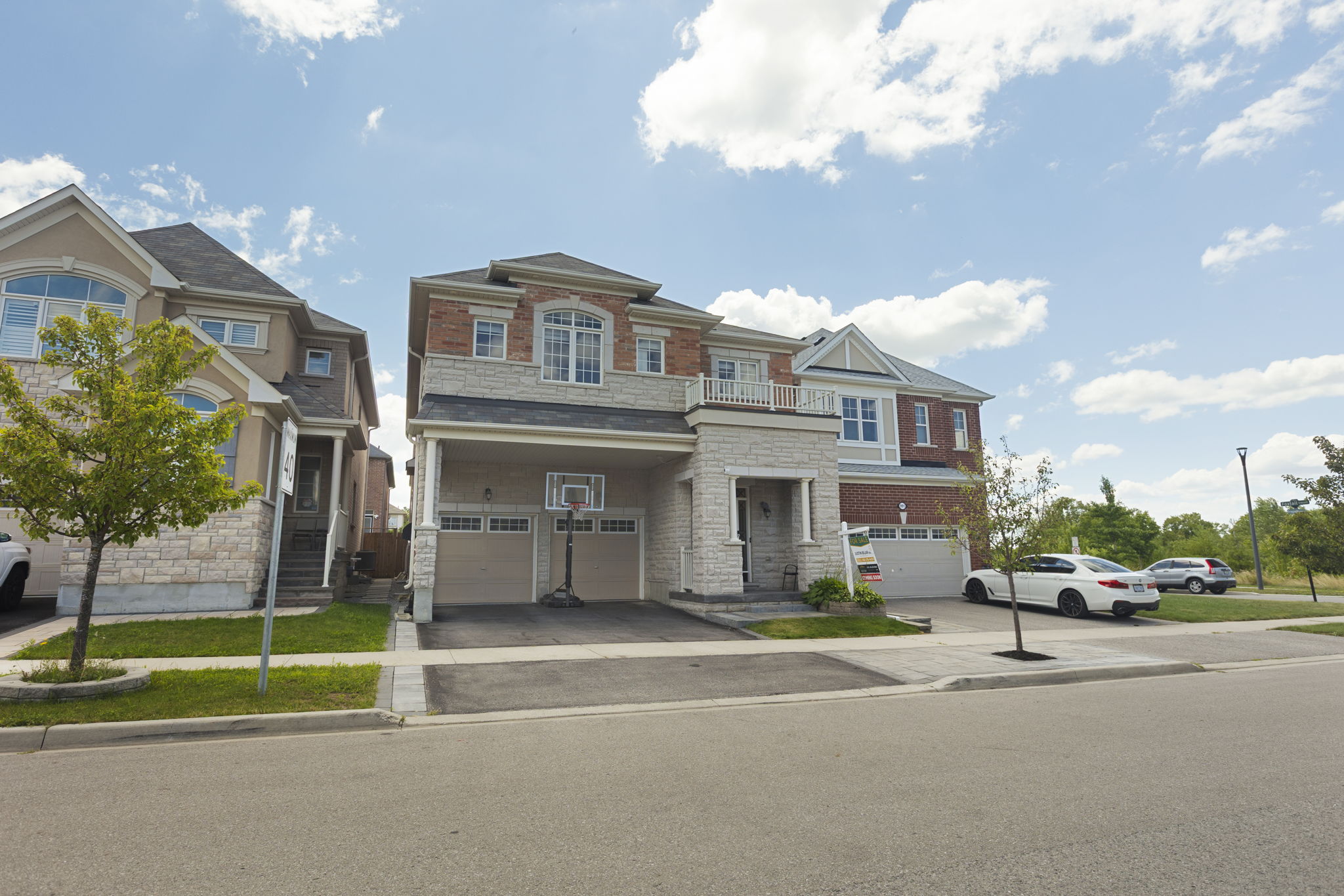 Front elevation and double garage
