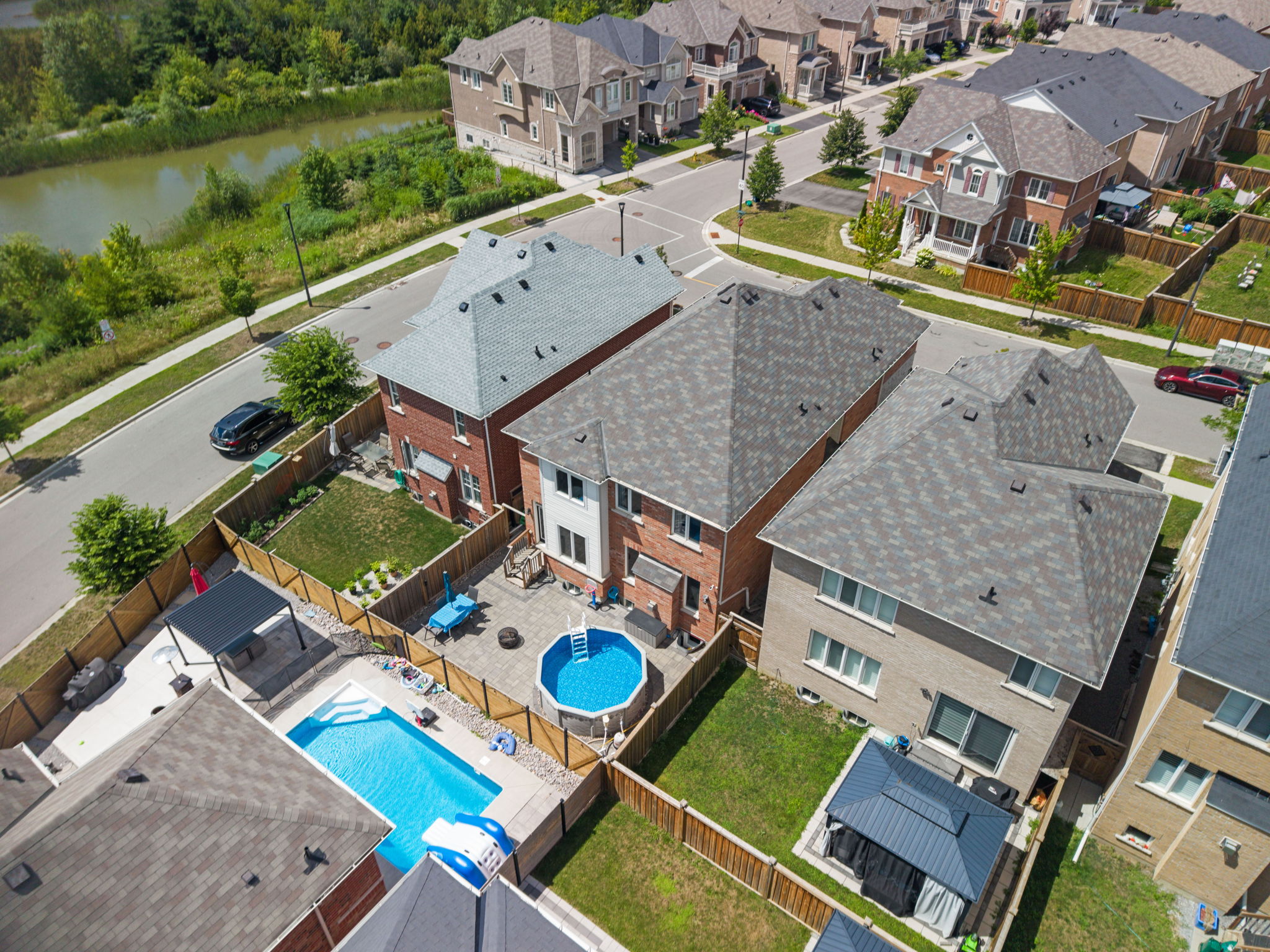 Aerial view of the gas heated pool