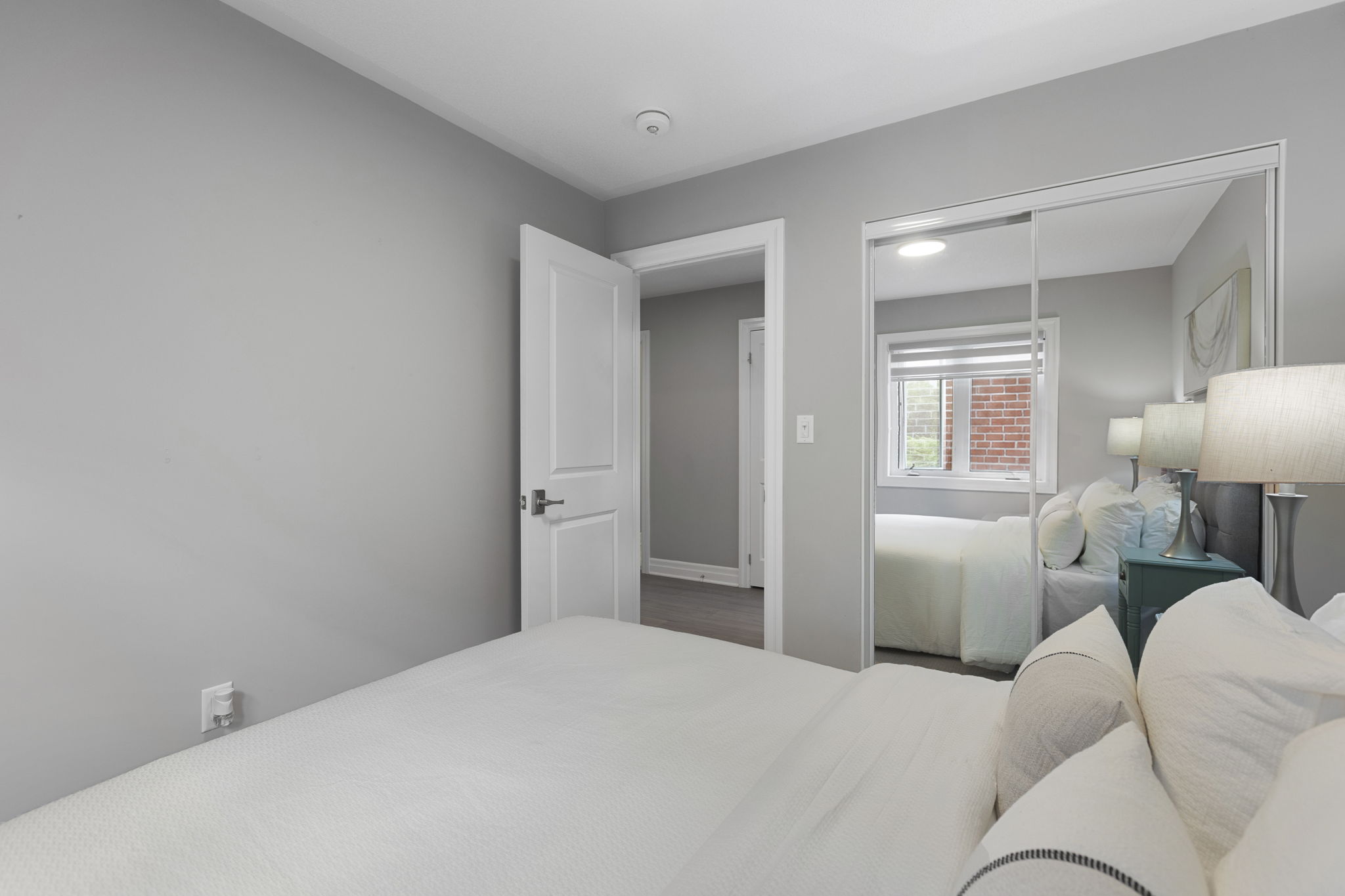 Bedroom with walk through closet