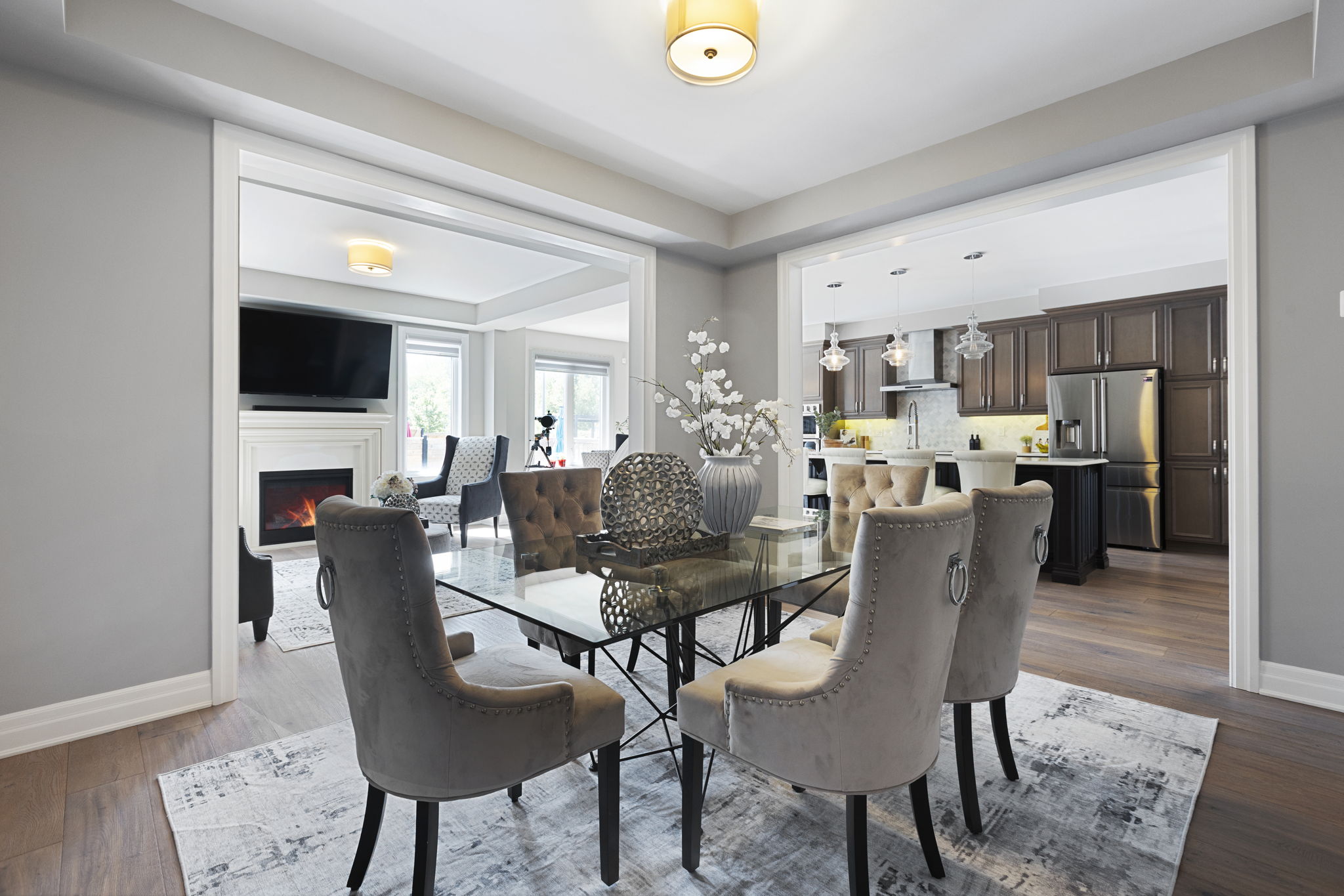 Dining room beside the fireplace