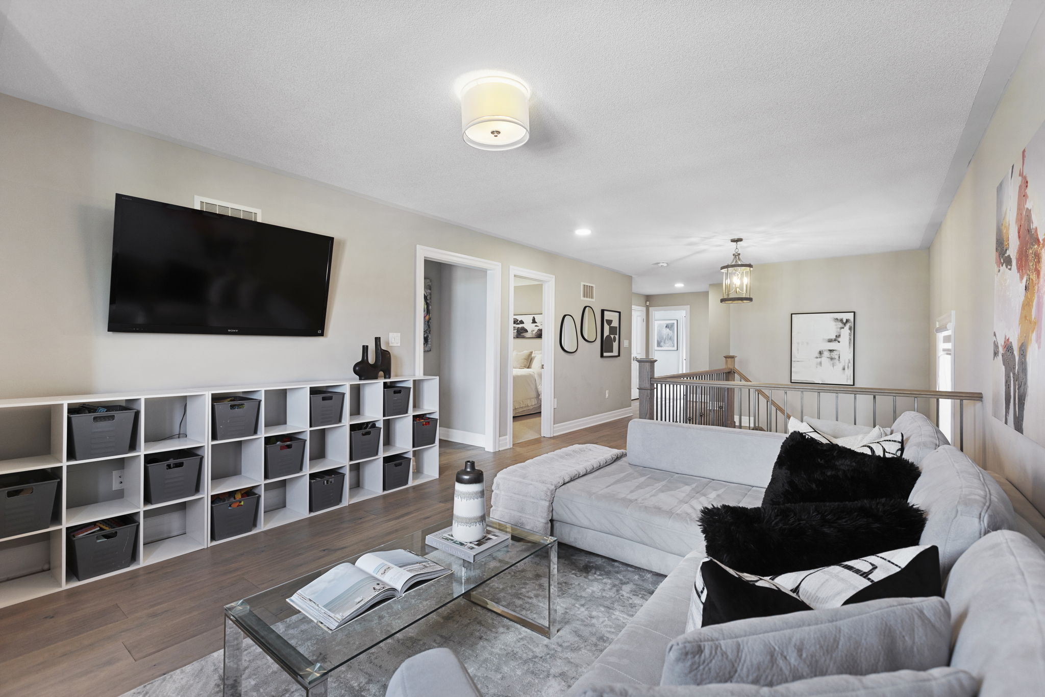 Loft lounge with media wall